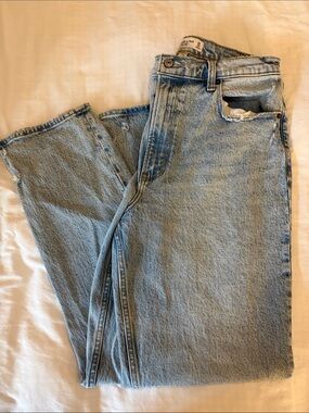 Abercrombie & Fitch Curve Love 90s Ultra High Rise Straight Jeans, 30R